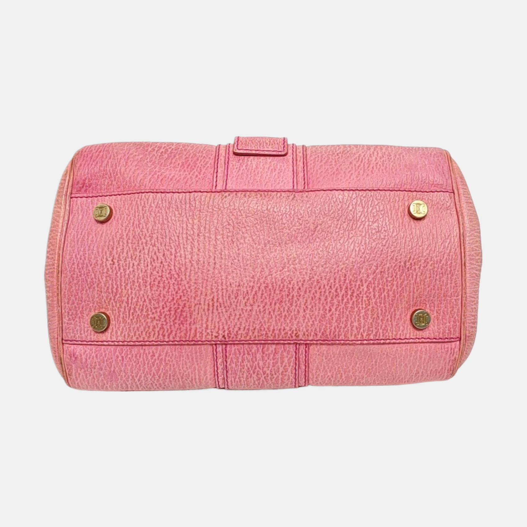 Leather Top Handle Bag Pink