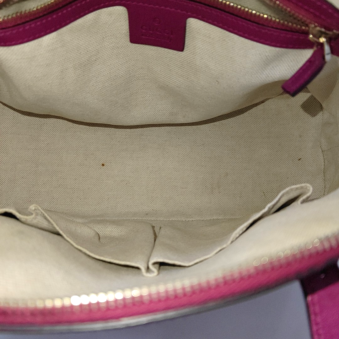 Authenticated pre-owned  Microguccissima Monogram Patent Leather Pink - Shoulder Bag at Looply