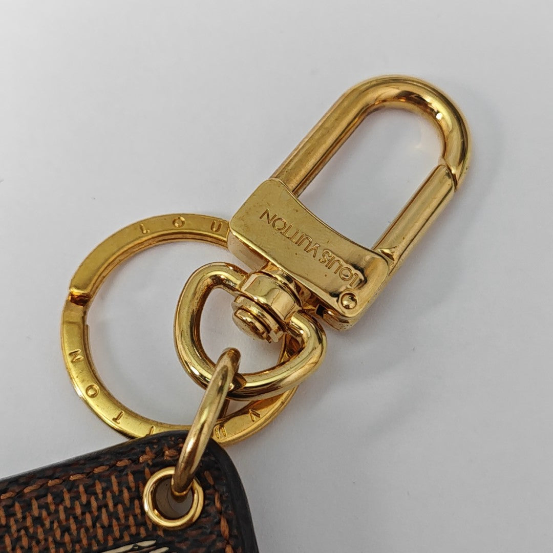 Coated Canvas Bag Charm Brown