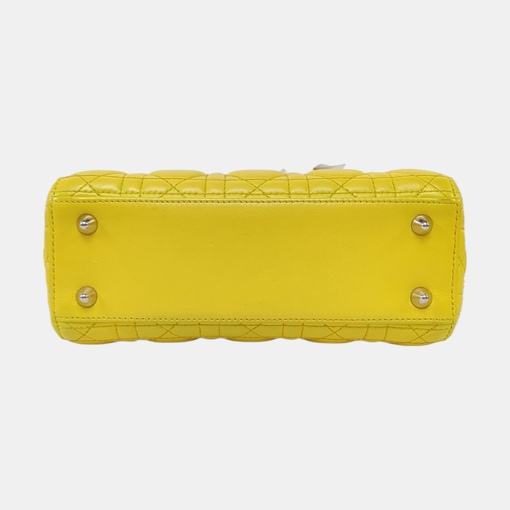 Authenticated pre-owned  Lady Dior Small Cannage Lambskin Yellow - Tote Bag at Looply