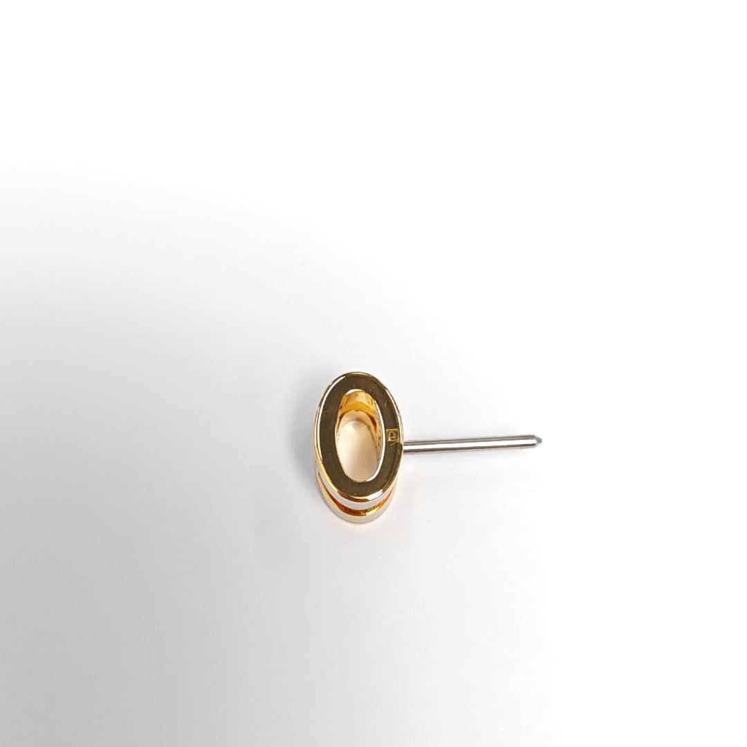 Pop H Metal Gold Stud Earrings