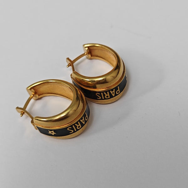 Dior Code Metal Gold Stud Earrings