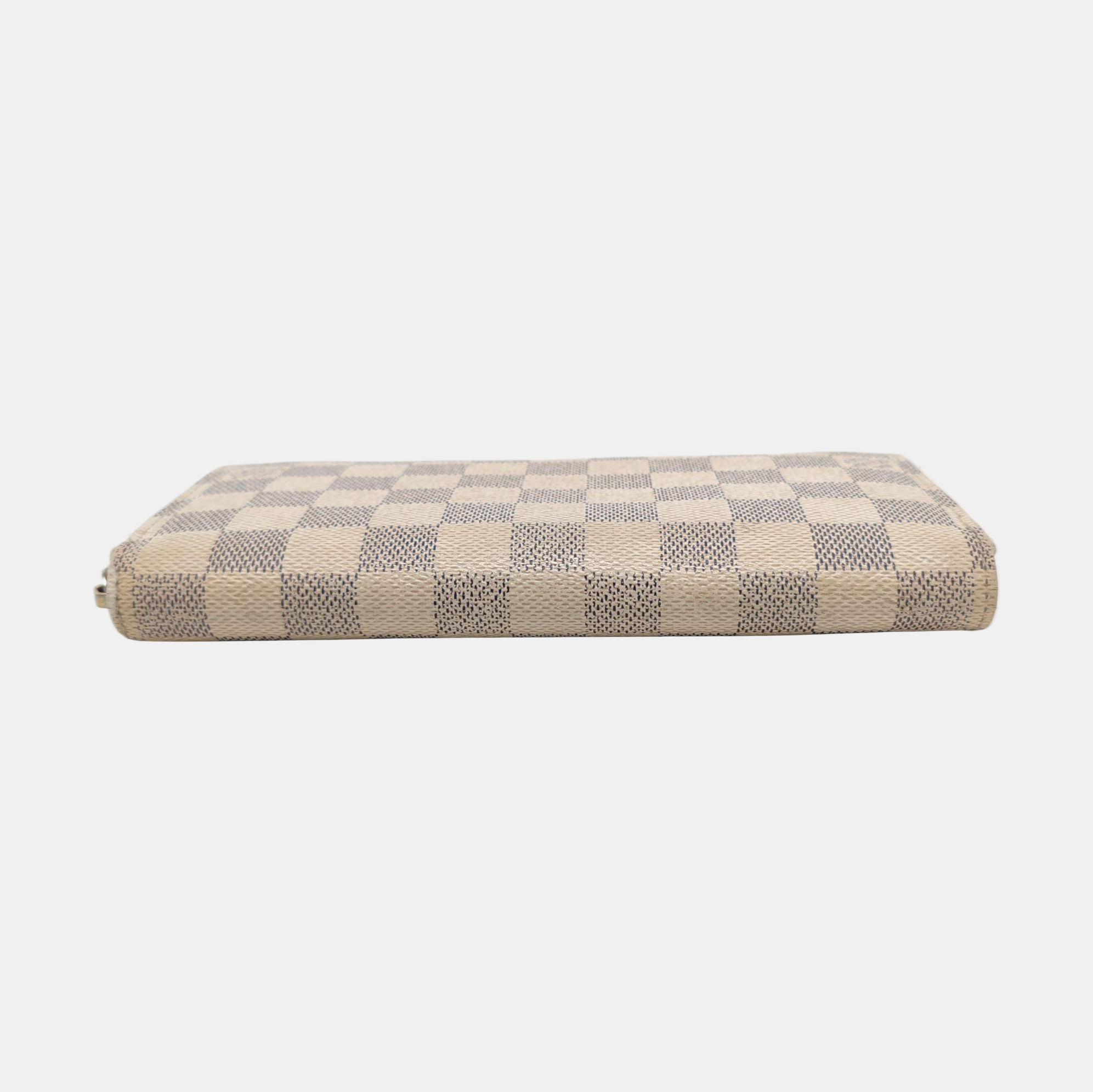 ZIPPY Damier Azur Coated Canvas White Wallet