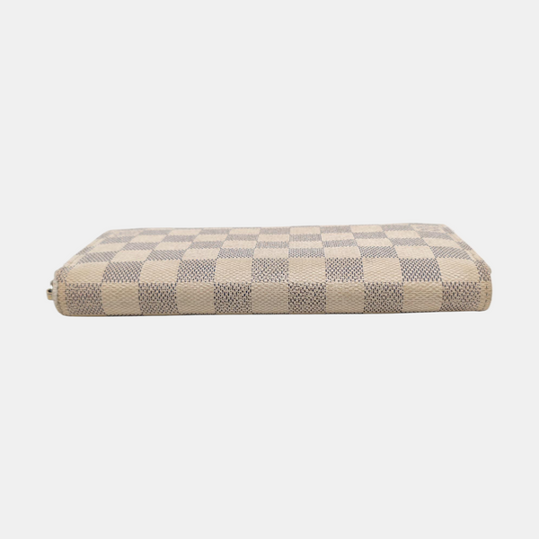 ZIPPY Damier Azur Coated Canvas White Wallet