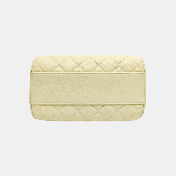 BOWLING Small Quilted Grained Calfskin Yellow
