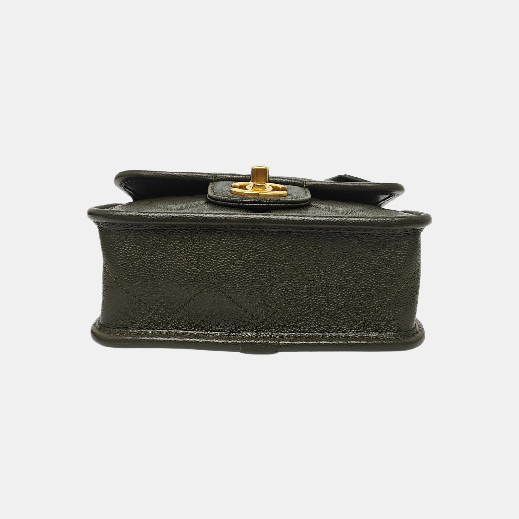 Quilted Grained Calfskin Small Green