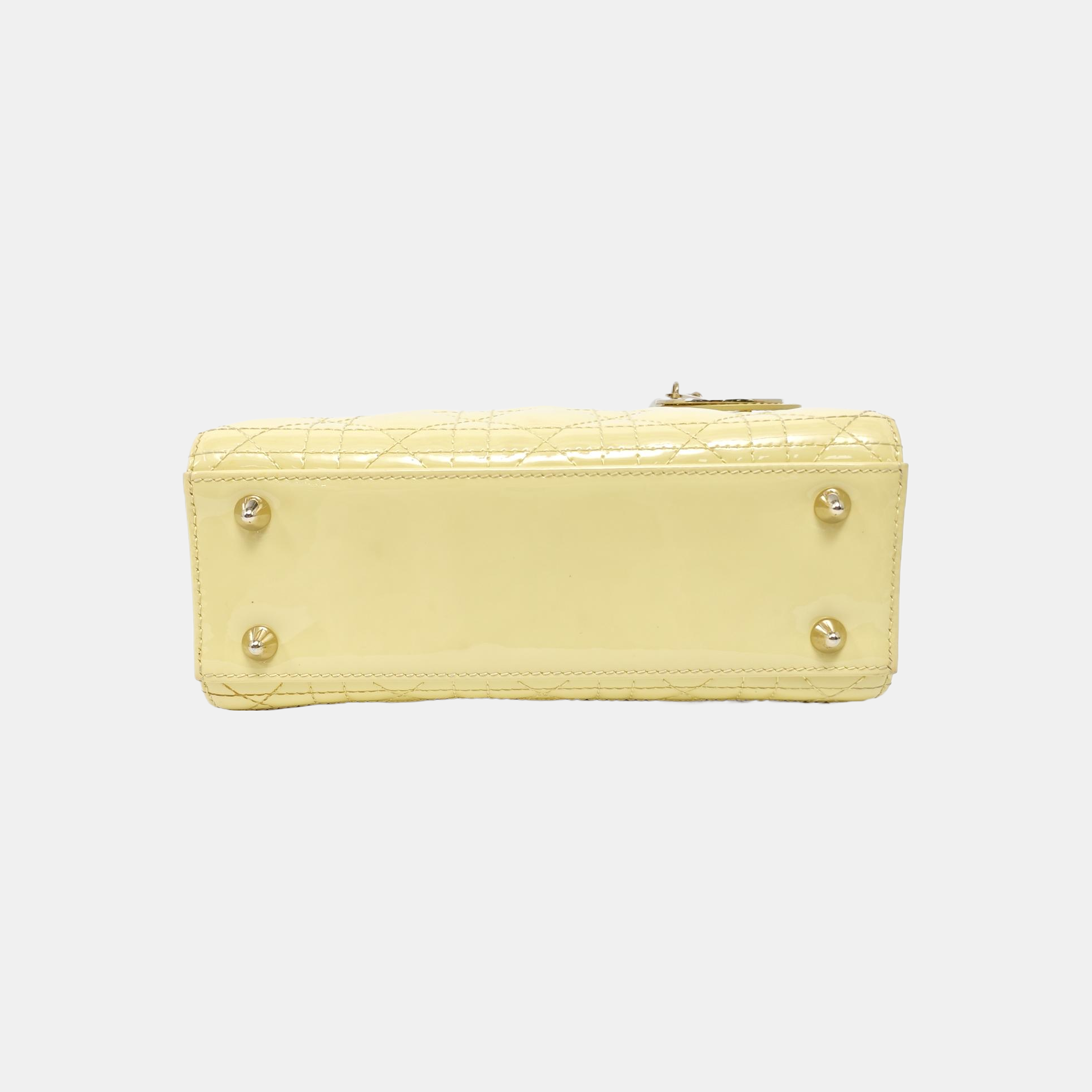 Lady Dior Small Cannage Patent Leather Yellow