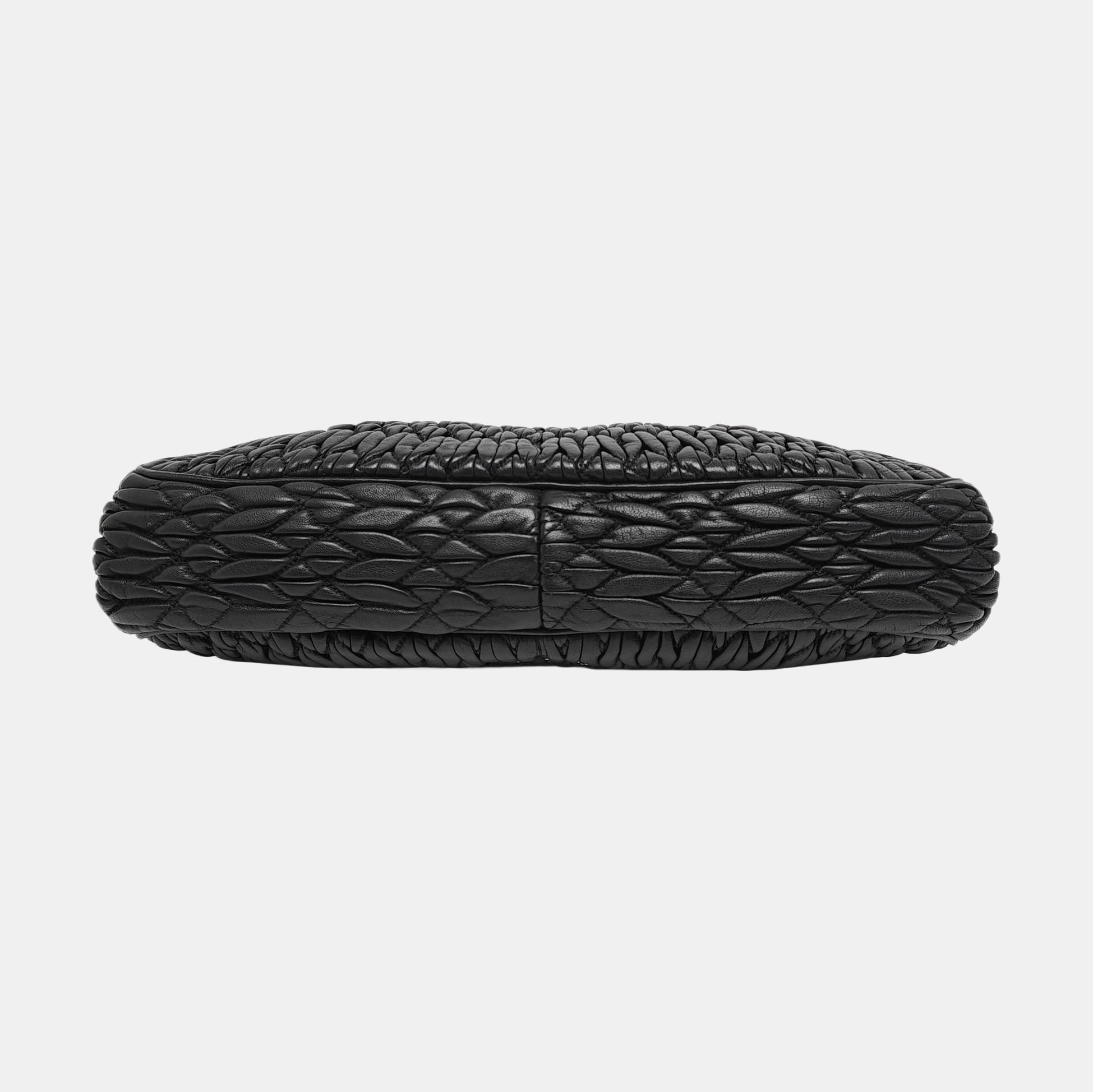Quilted Lambskin Shoulder Bag Black