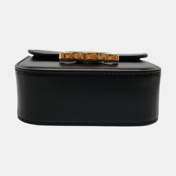Authenticated pre-owned  TRIOMPHE Mini Calfskin Black - Belt Bag at Looply