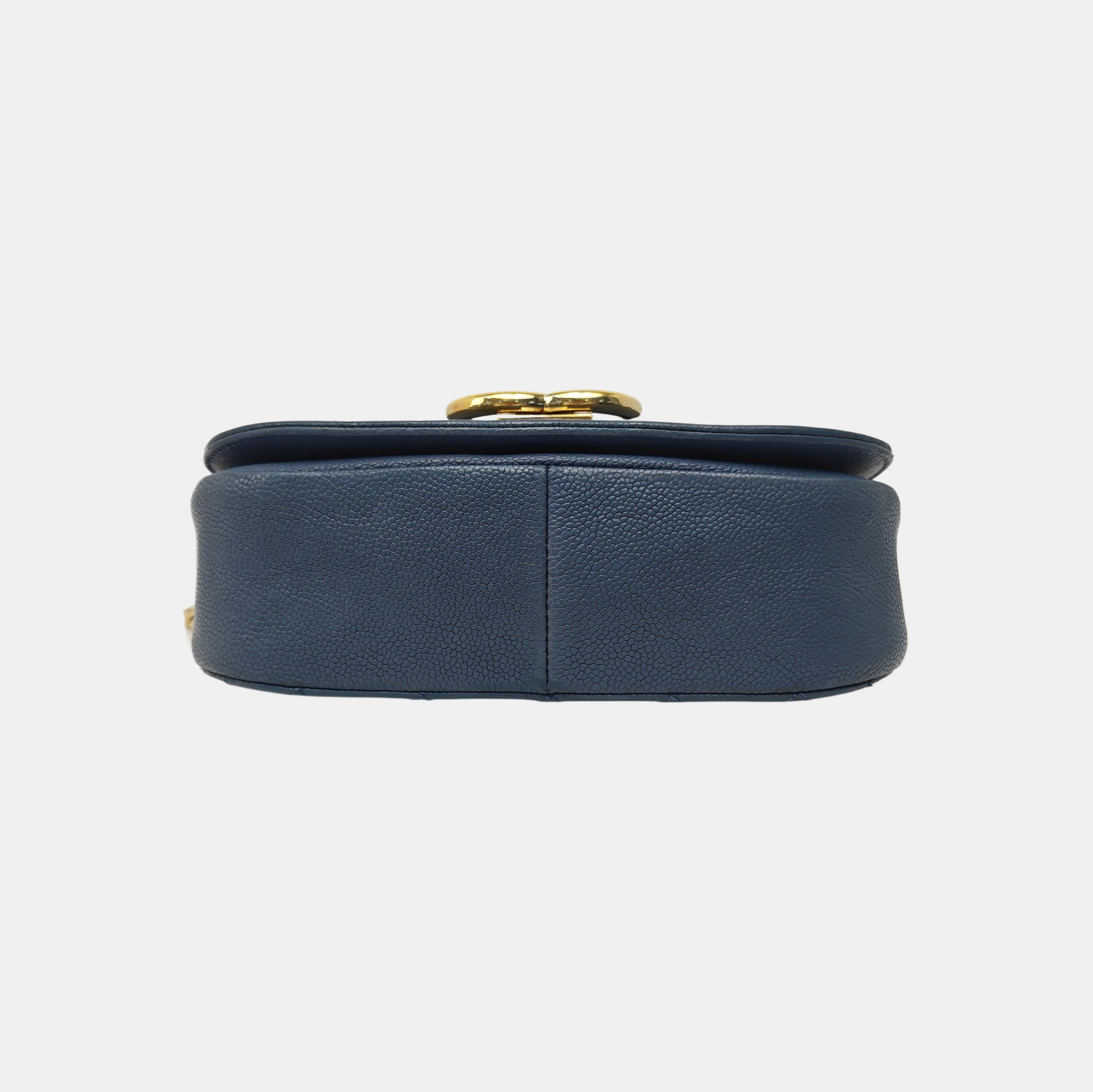 THREAD AROUND Quilted Grained Calfskin Blue