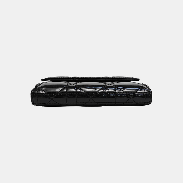 Cannage Patent Leather Wallet Black