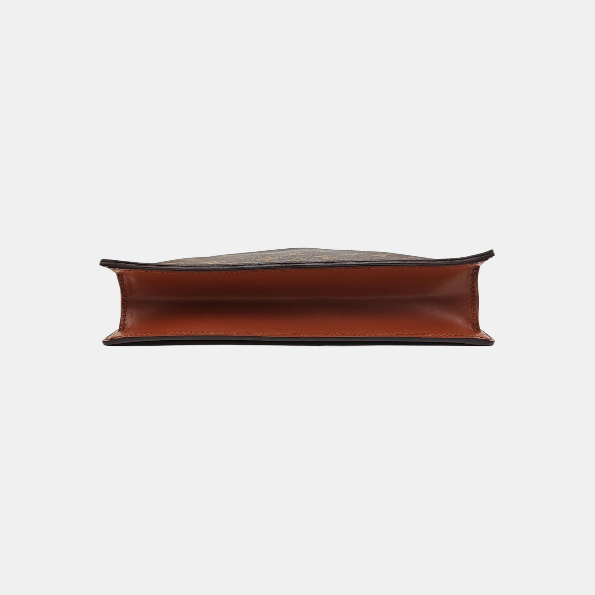 Monogram Coated Canvas Top Handle Bag Brown