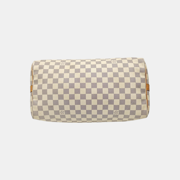 SPEEDY 35 Damier Azur Coated Canvas White