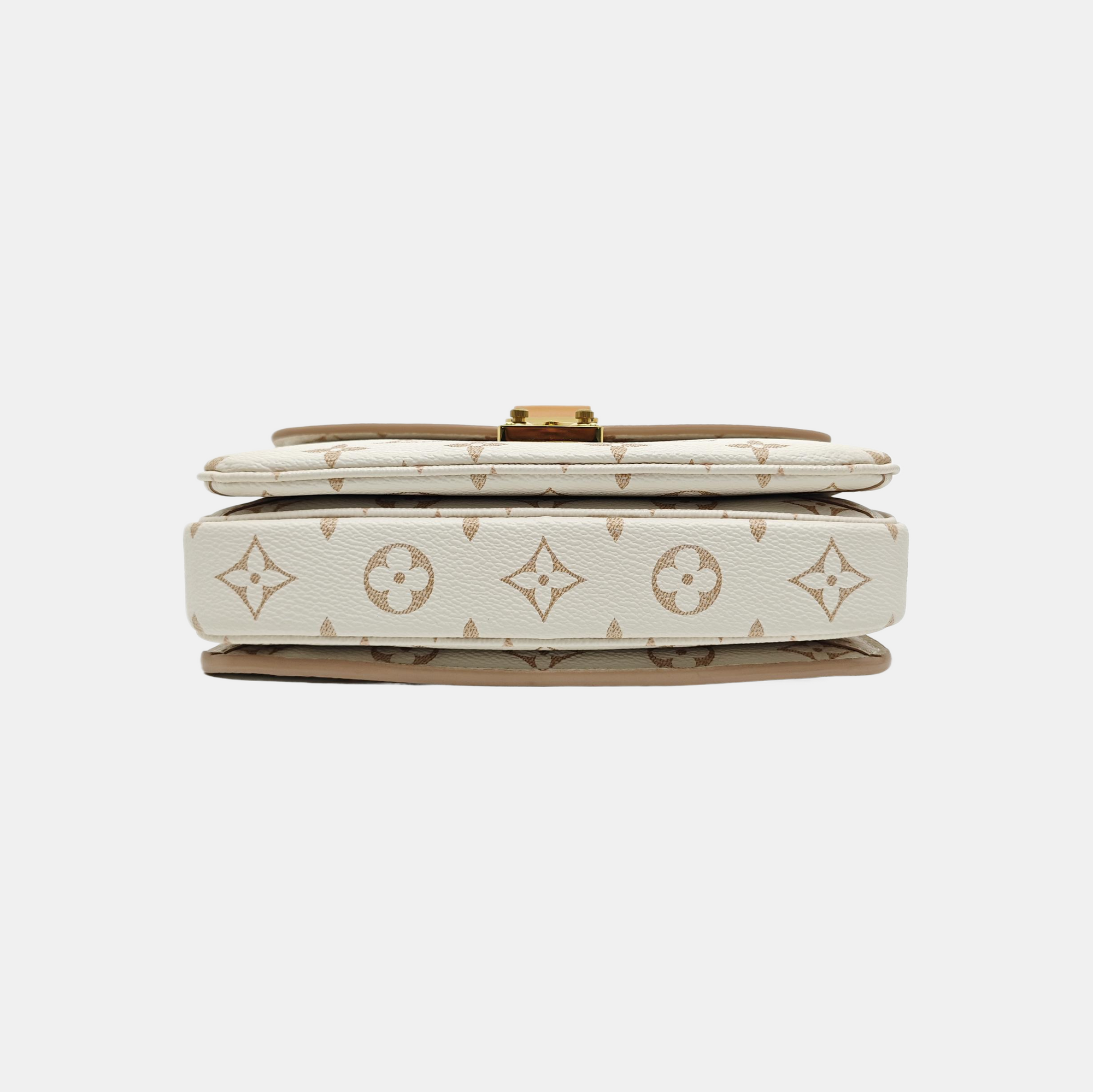 Monogram Coated Canvas Shoulder Bag PM White