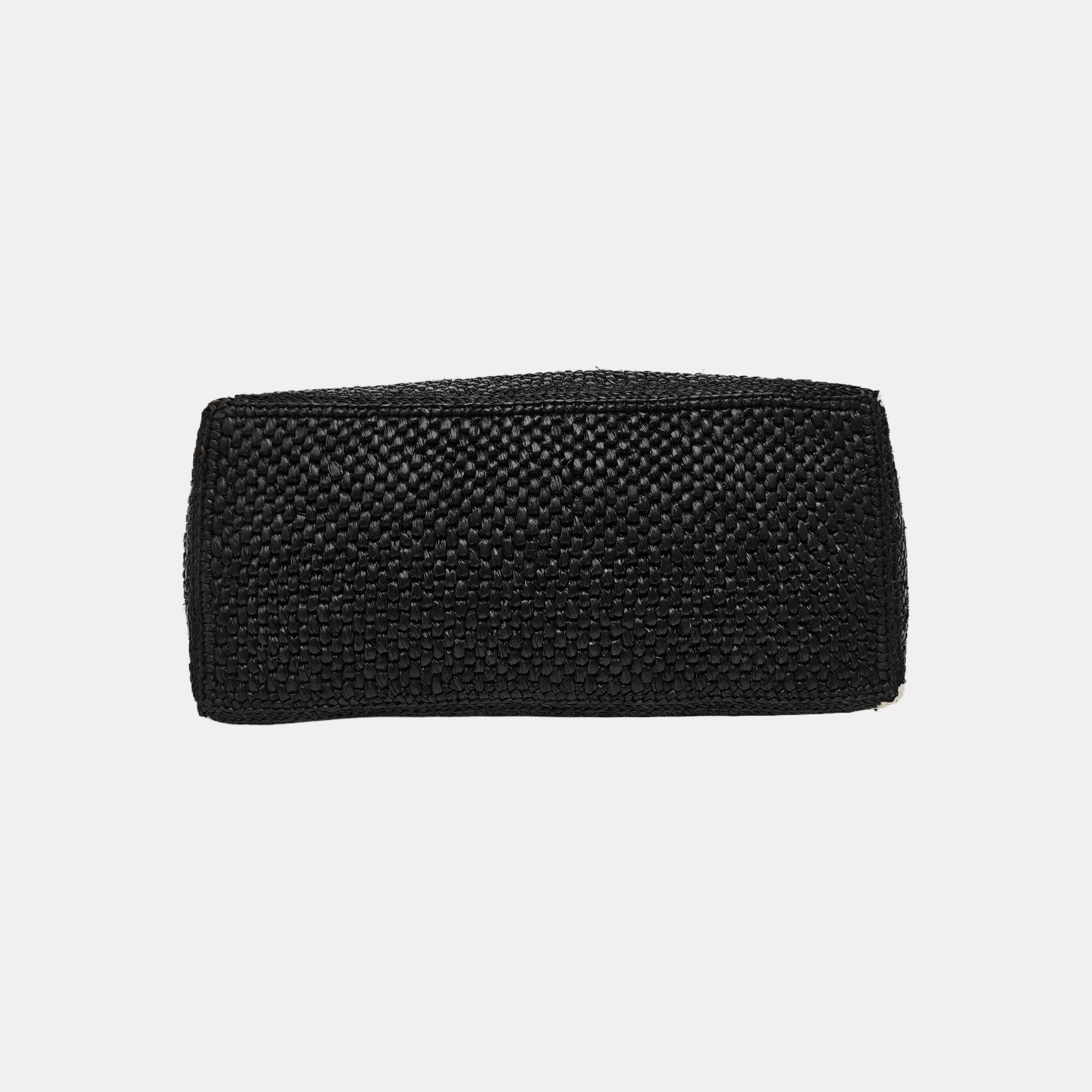 Font Tote Large Straw Black