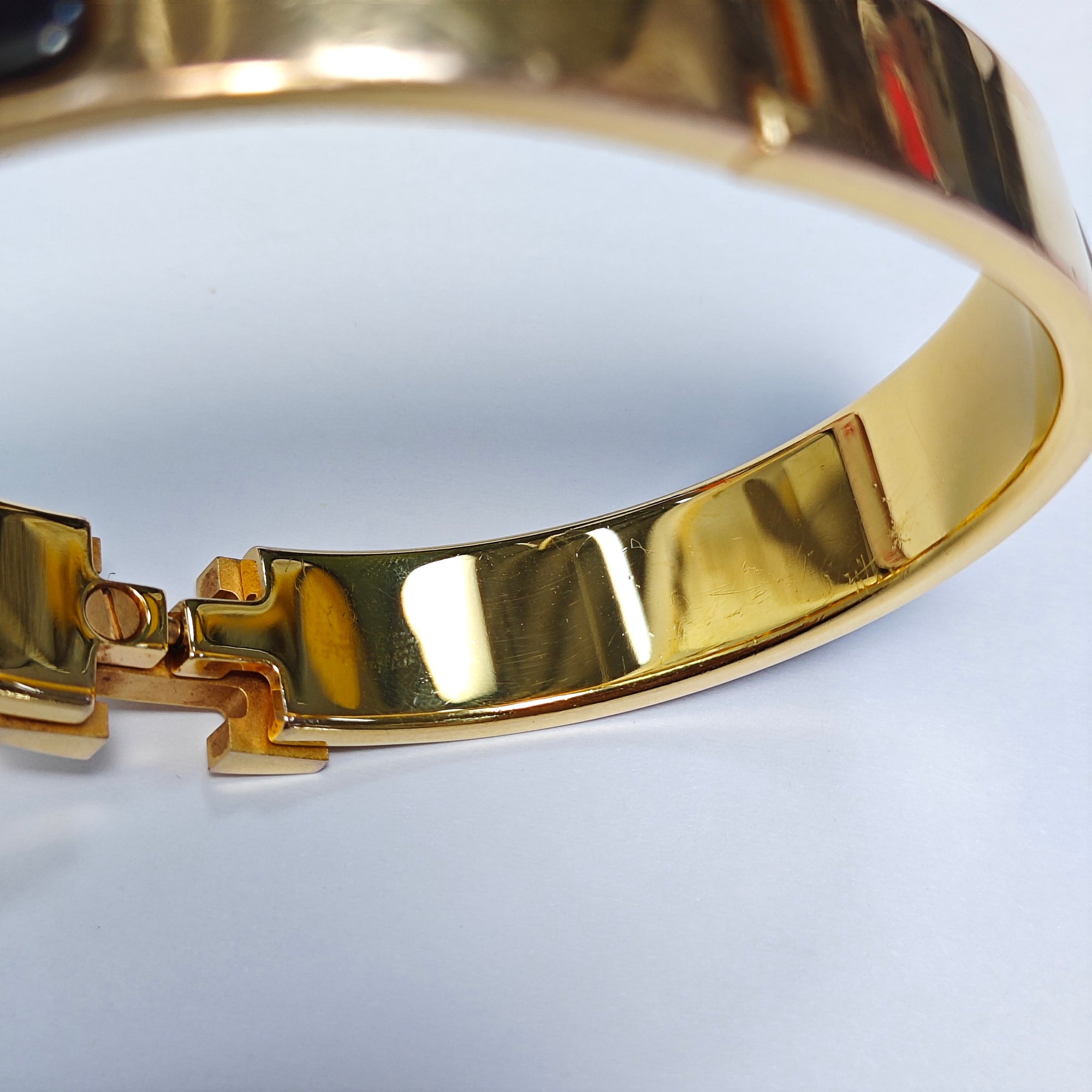 Clic H Metal Black Bangle