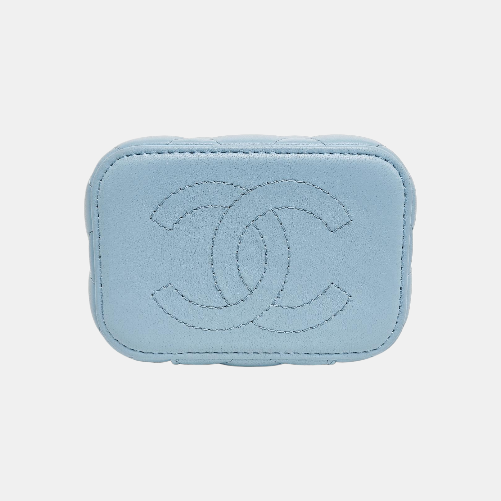 VANITY CASE Small Quilted Lambskin Blue