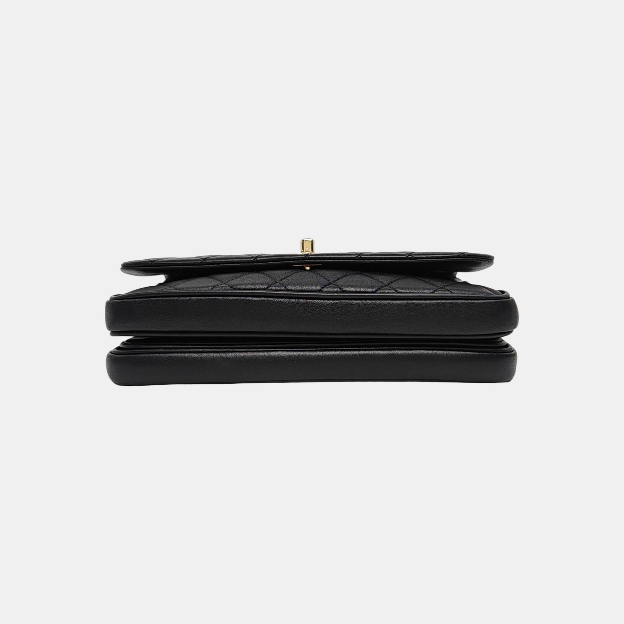 WOC Quilted Lambskin Black