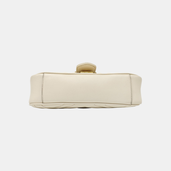 GG Marmont Small Quilted Calfskin White
