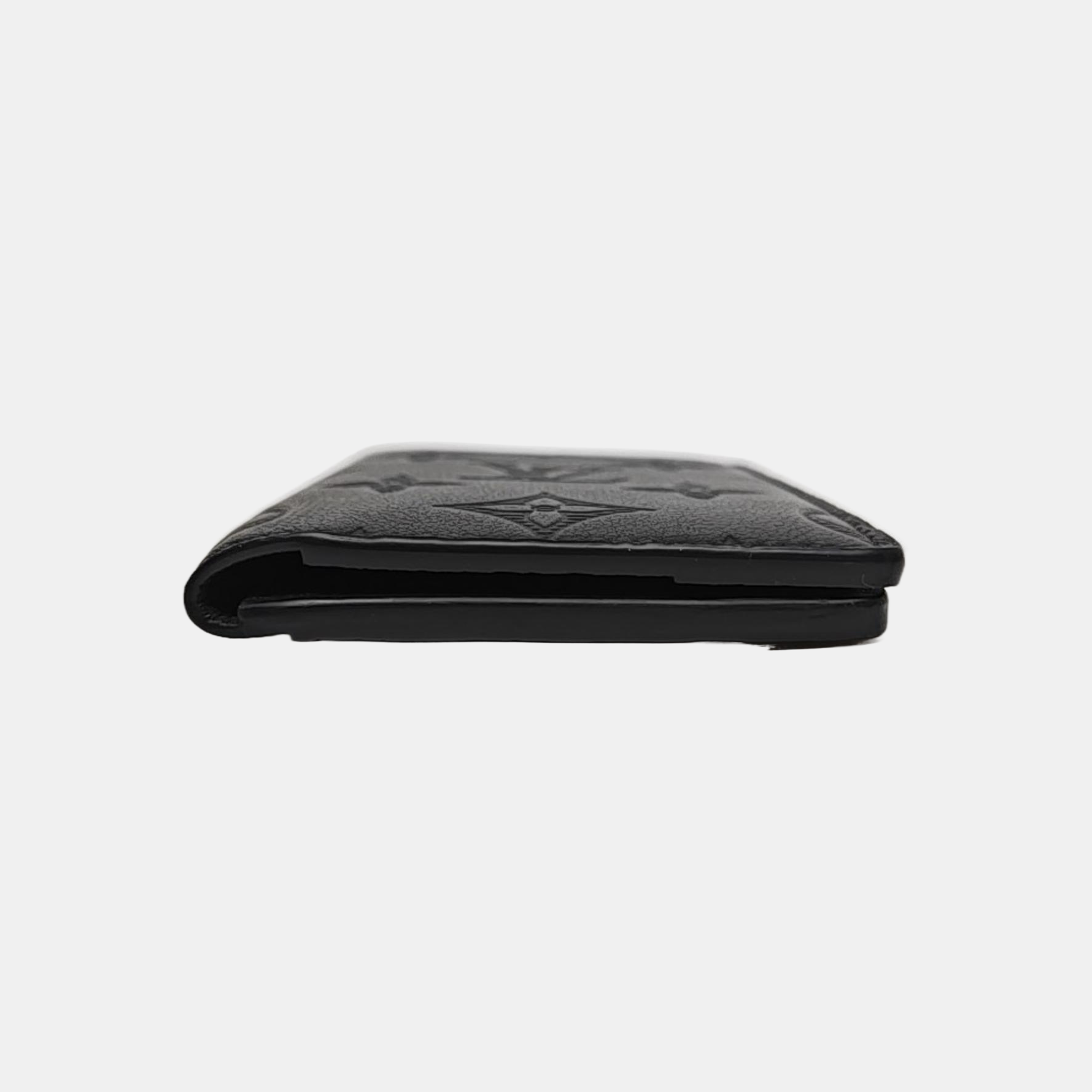Monogram Calfskin Card Holder Black