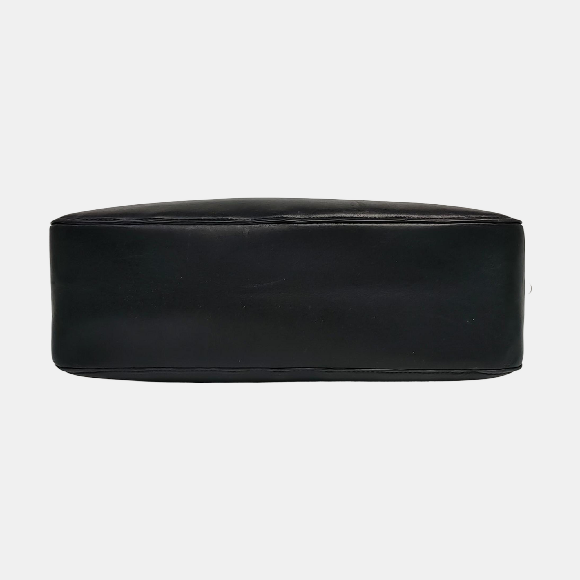 Calfskin Top Handle Bag Black