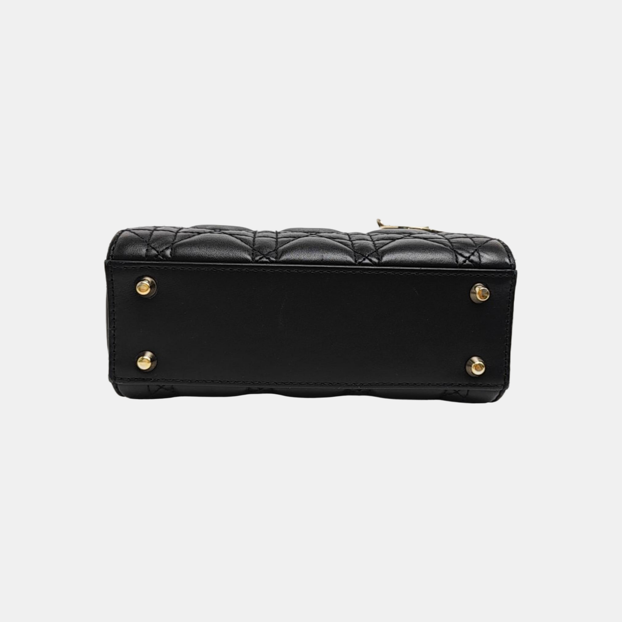 Lady Dior Mini Cannage Lambskin Black