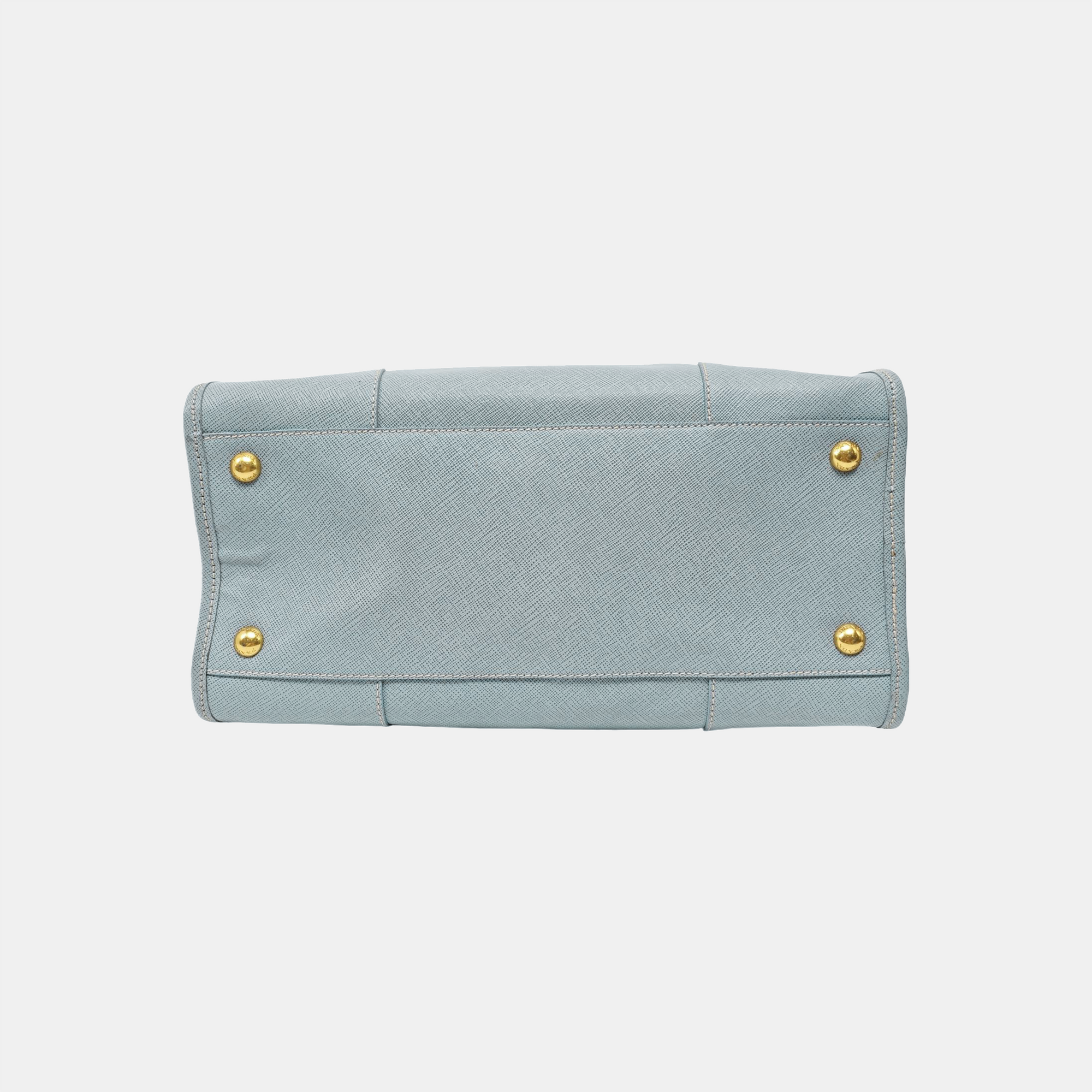 Saffiano Calfskin Top Handle Bag Blue