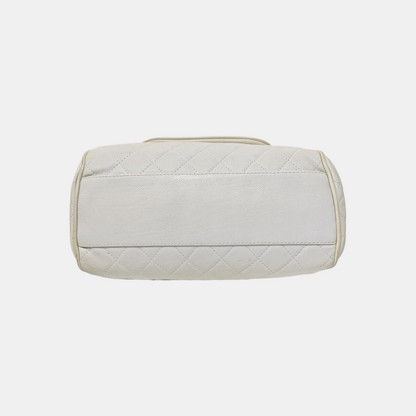 Quilted Grained Calfskin White