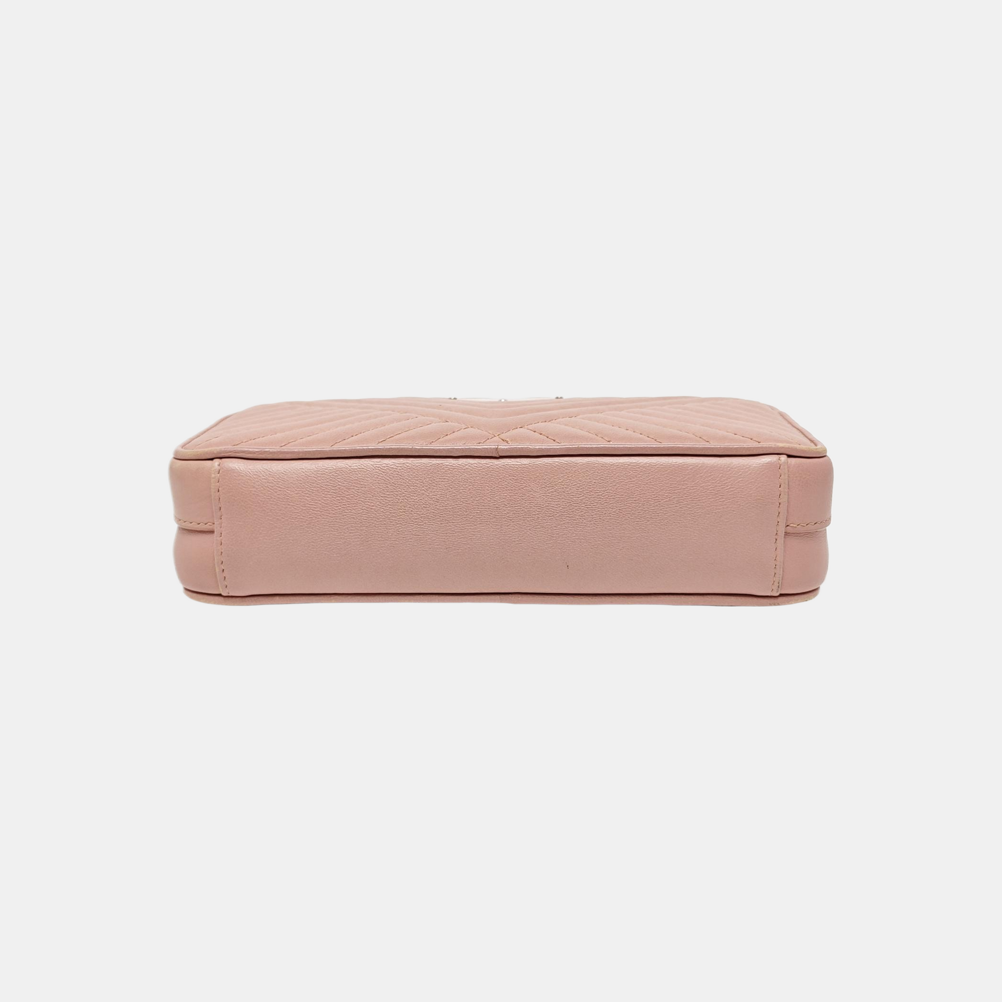 Quilted Lambskin Shoulder Bag Mini Pink