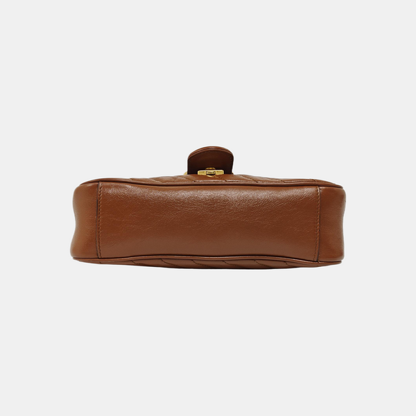 GG Marmont Medium Quilted Calfskin Brown