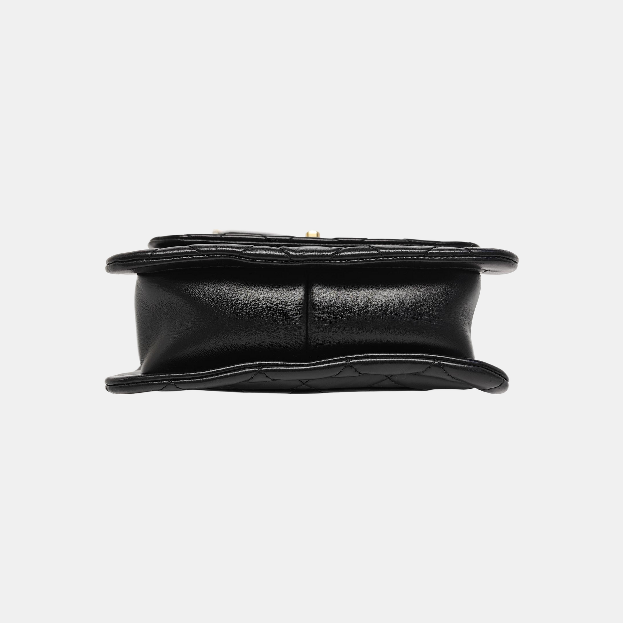 Quilted Lambskin Shoulder Bag Black