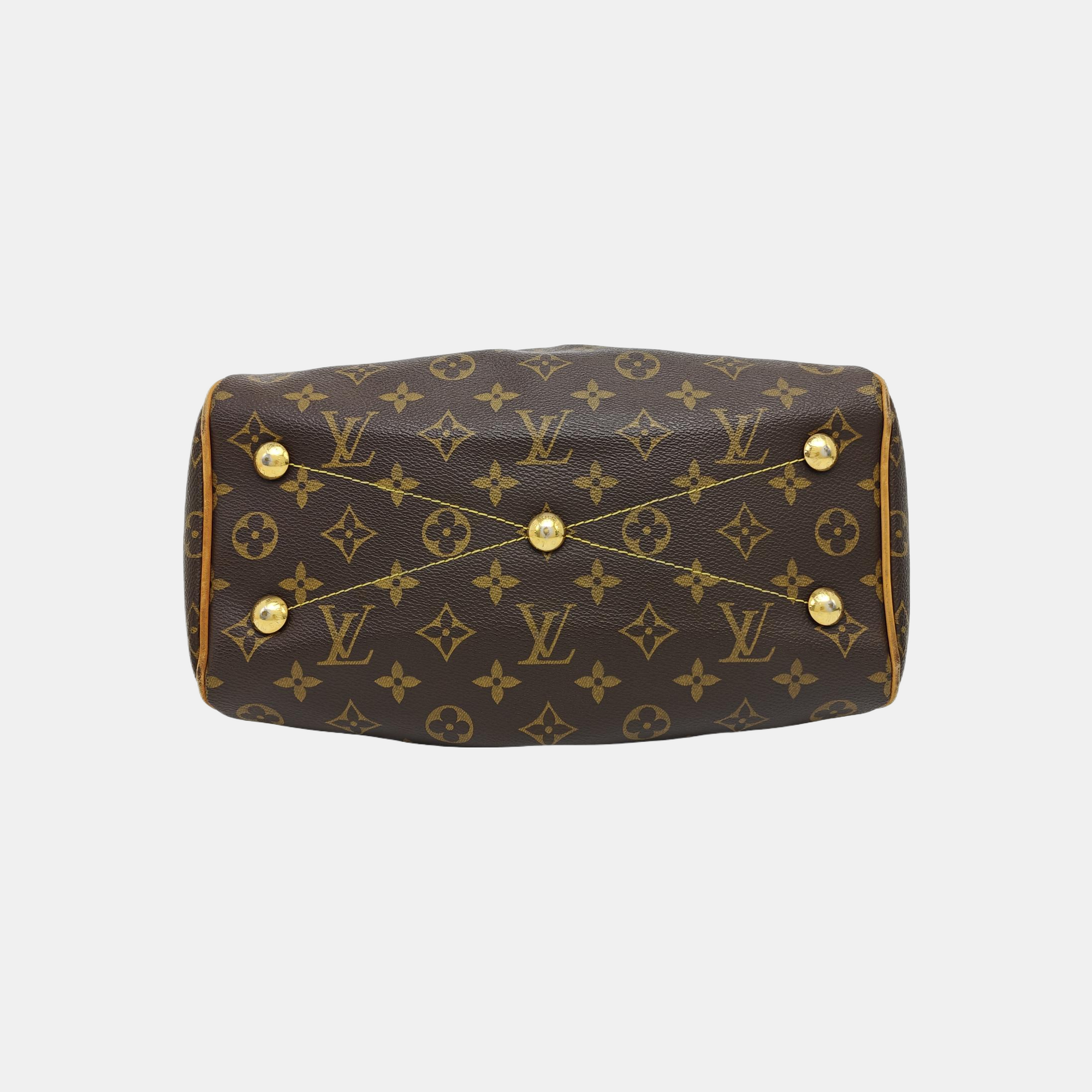 Monogram Coated Canvas Top Handle Bag Brown