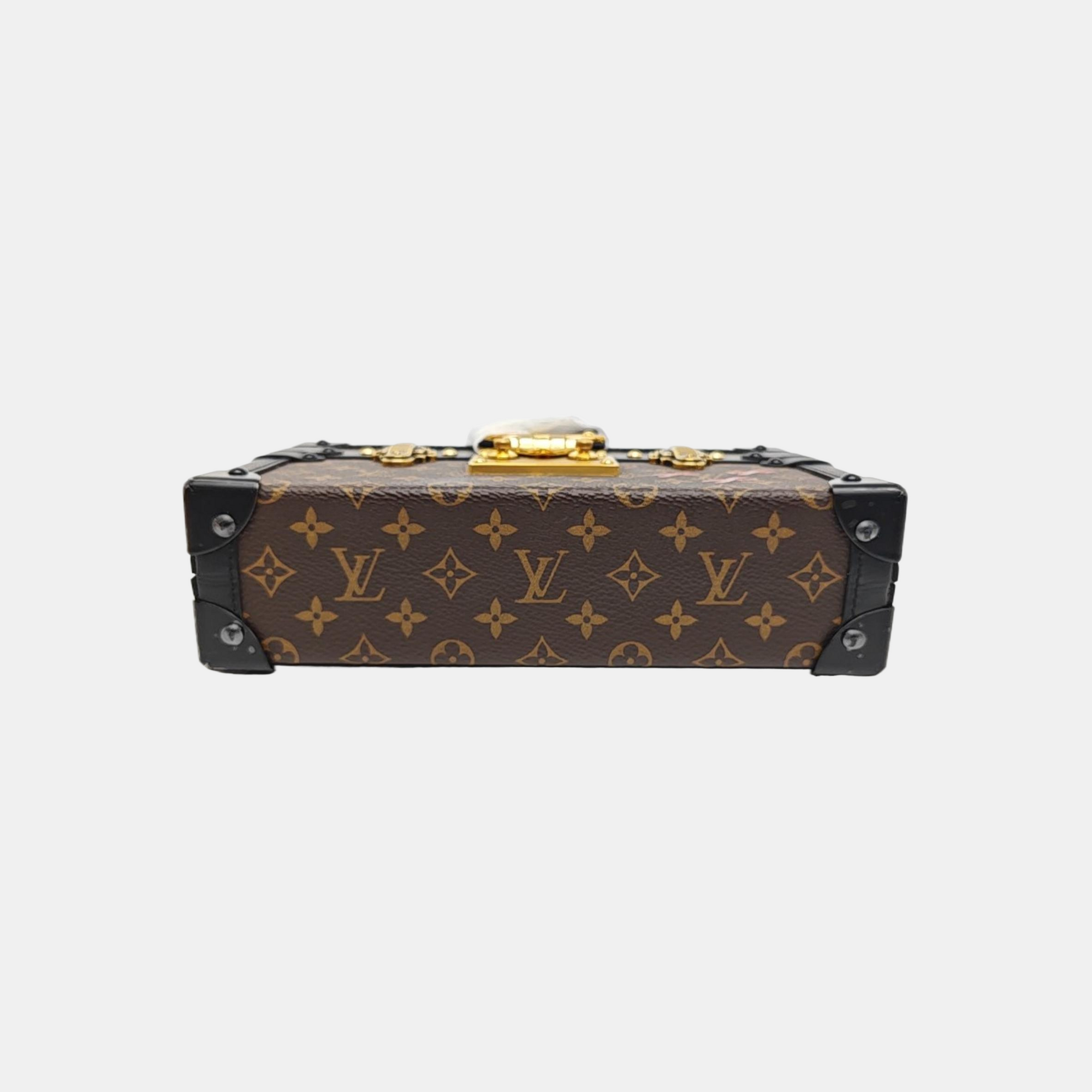 PETITE MALLE Monogram Coated Canvas Brown