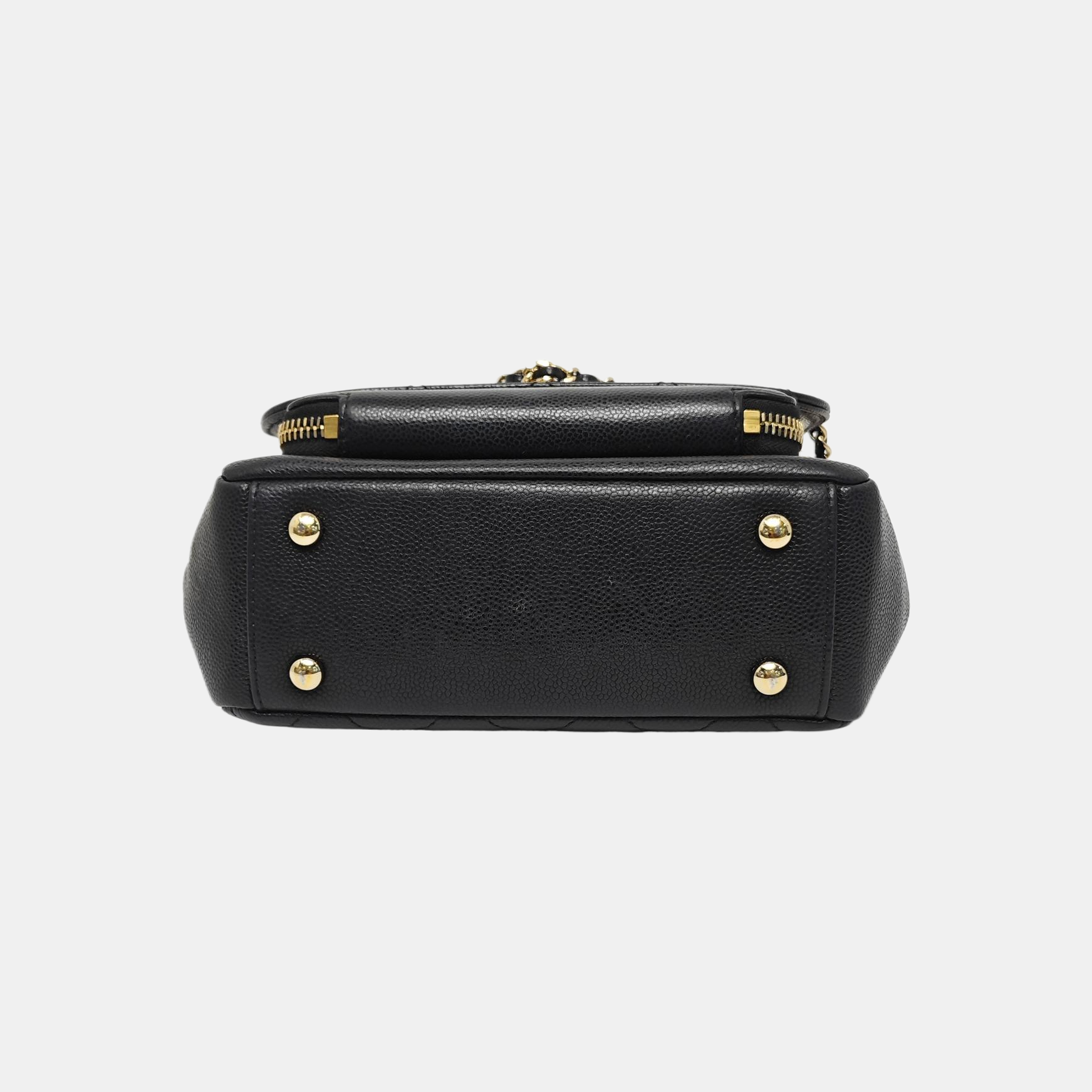 BUSINESS AFFINITY Small Quilted Grained Calfskin Black