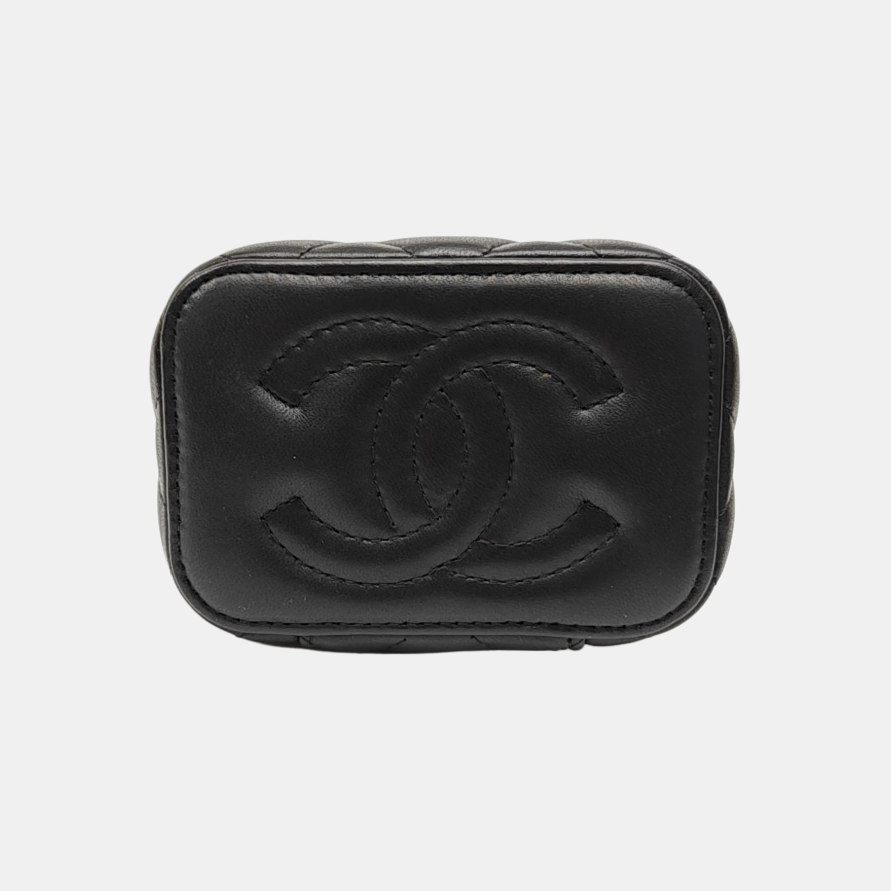 VANITY CASE Mini Quilted Lambskin Black
