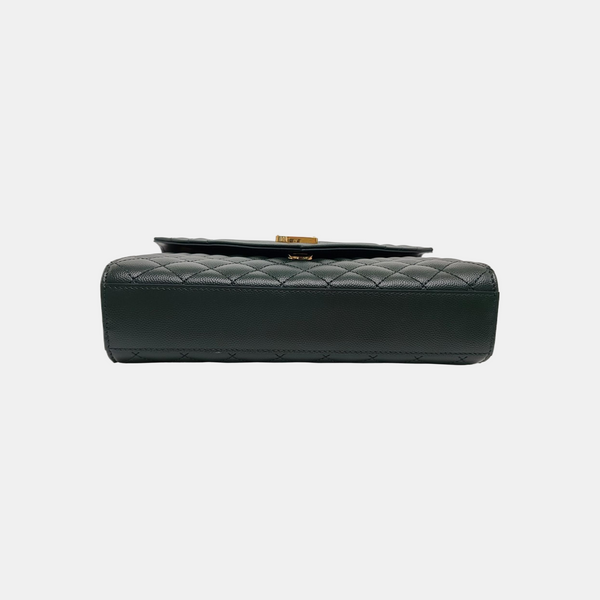 ENVELOPE Medium Chevron, Quilted Calfskin Green