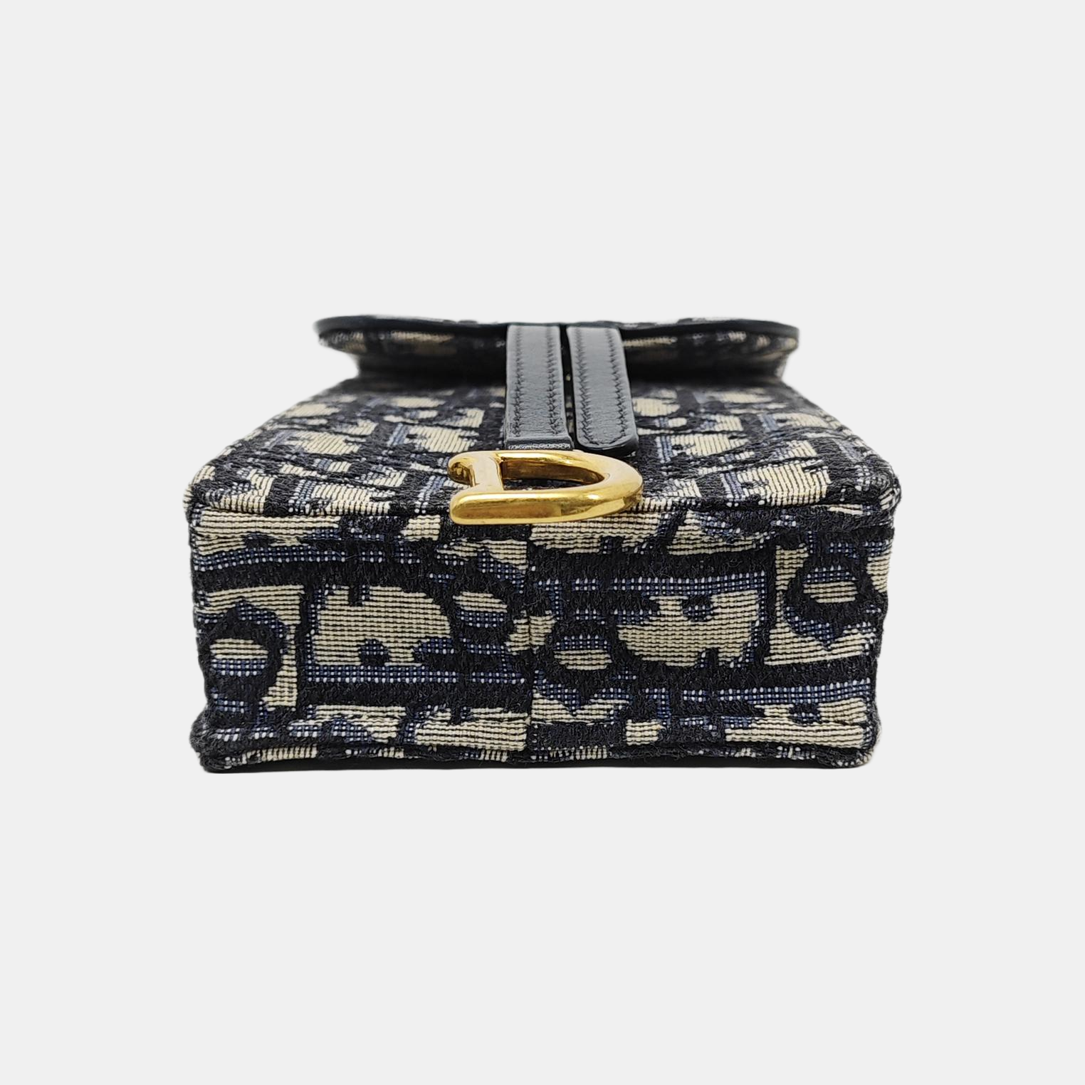 Saddle Mini Oblique Canvas Blue
