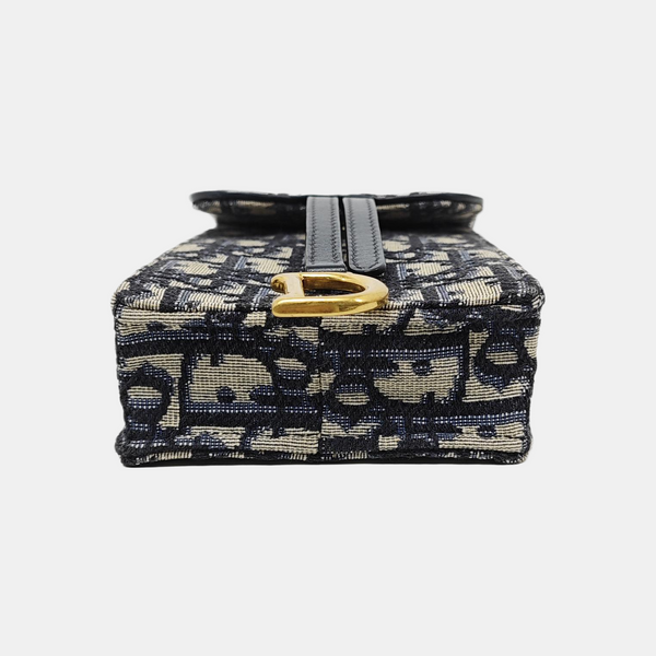 Saddle Mini Oblique Canvas Blue