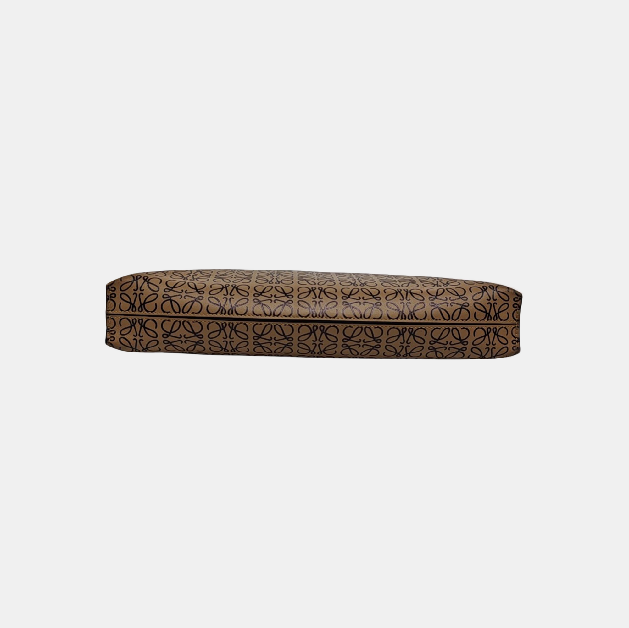 T Pouch Monogram Calfskin Beige