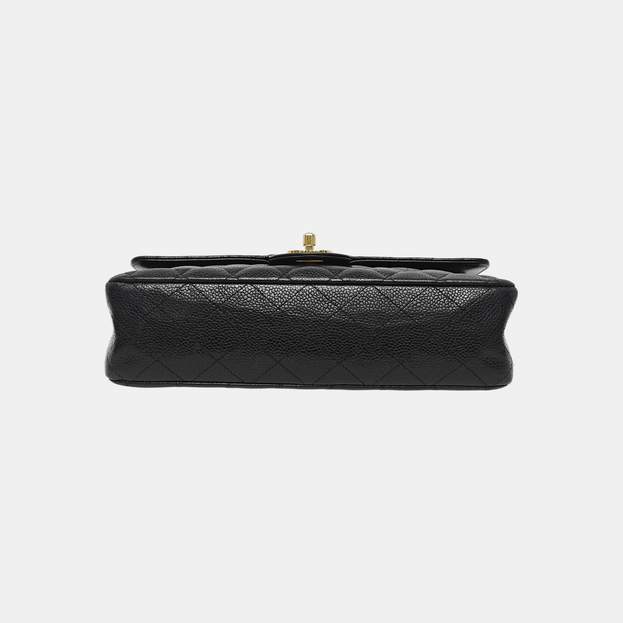 CLASSIC FLAP Medium Quilted Grained Calfskin Black