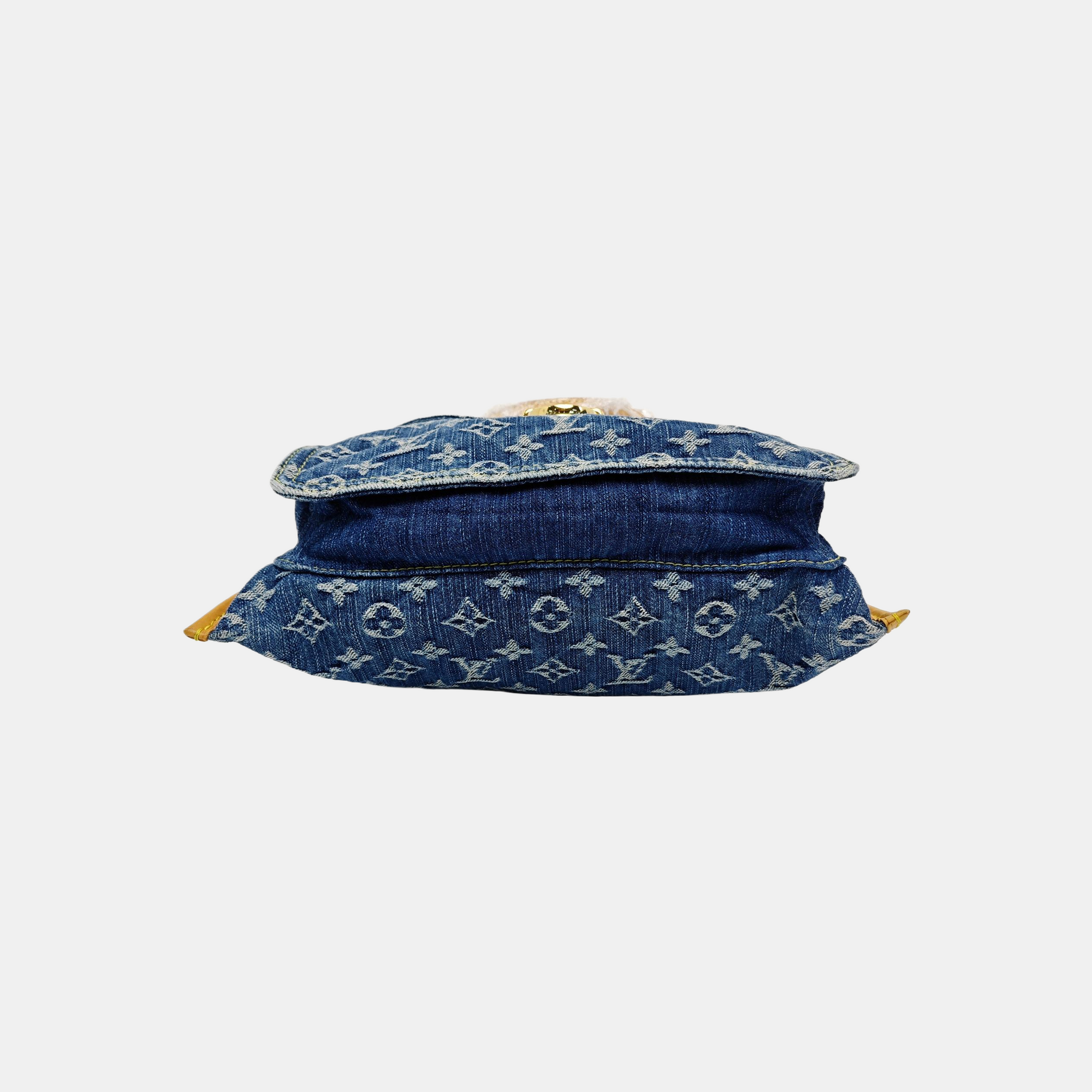 Monogram Denim Tote Bag Blue