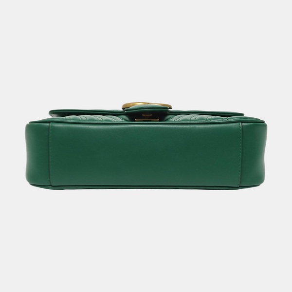 GG Marmont Medium Quilted Calfskin Green