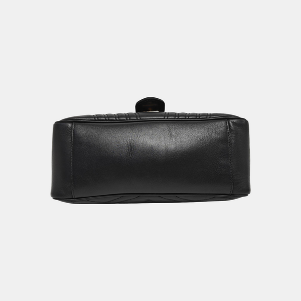 GG Marmont Small Quilted Calfskin Black