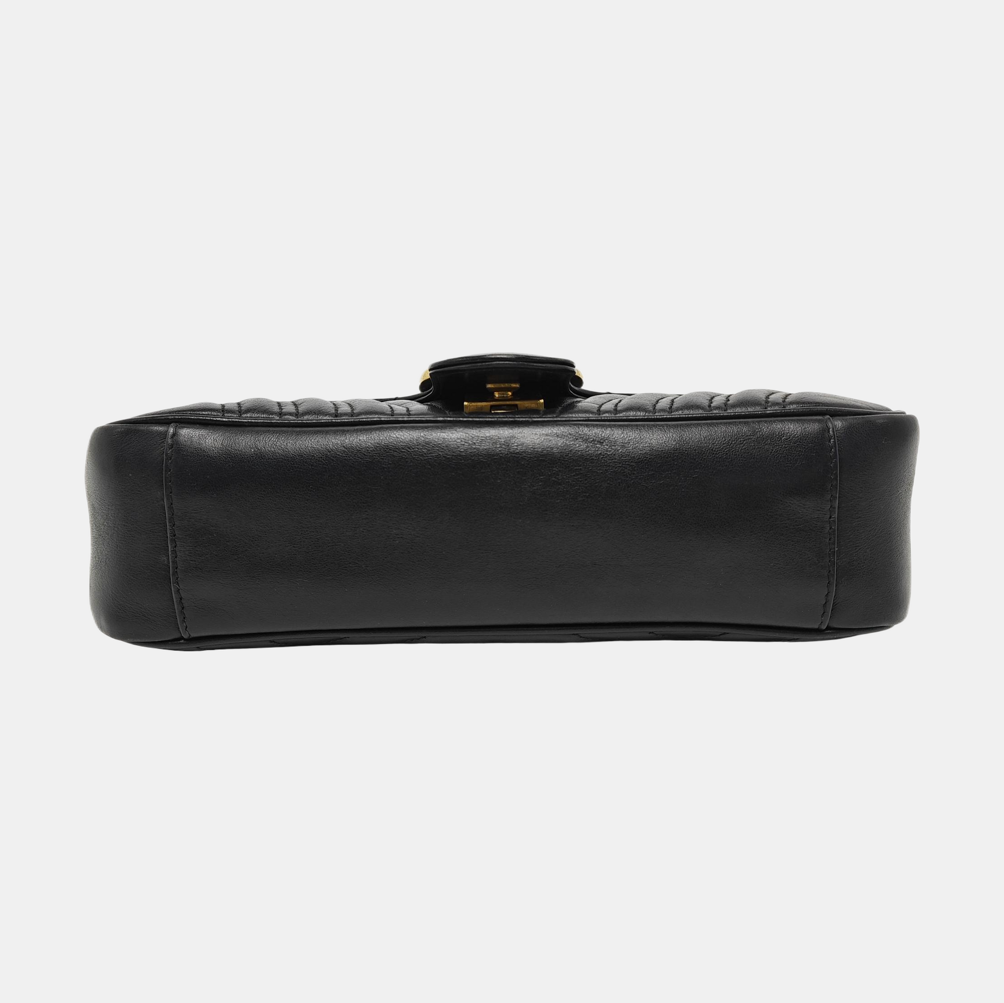 GG Marmont Medium Quilted Calfskin Black