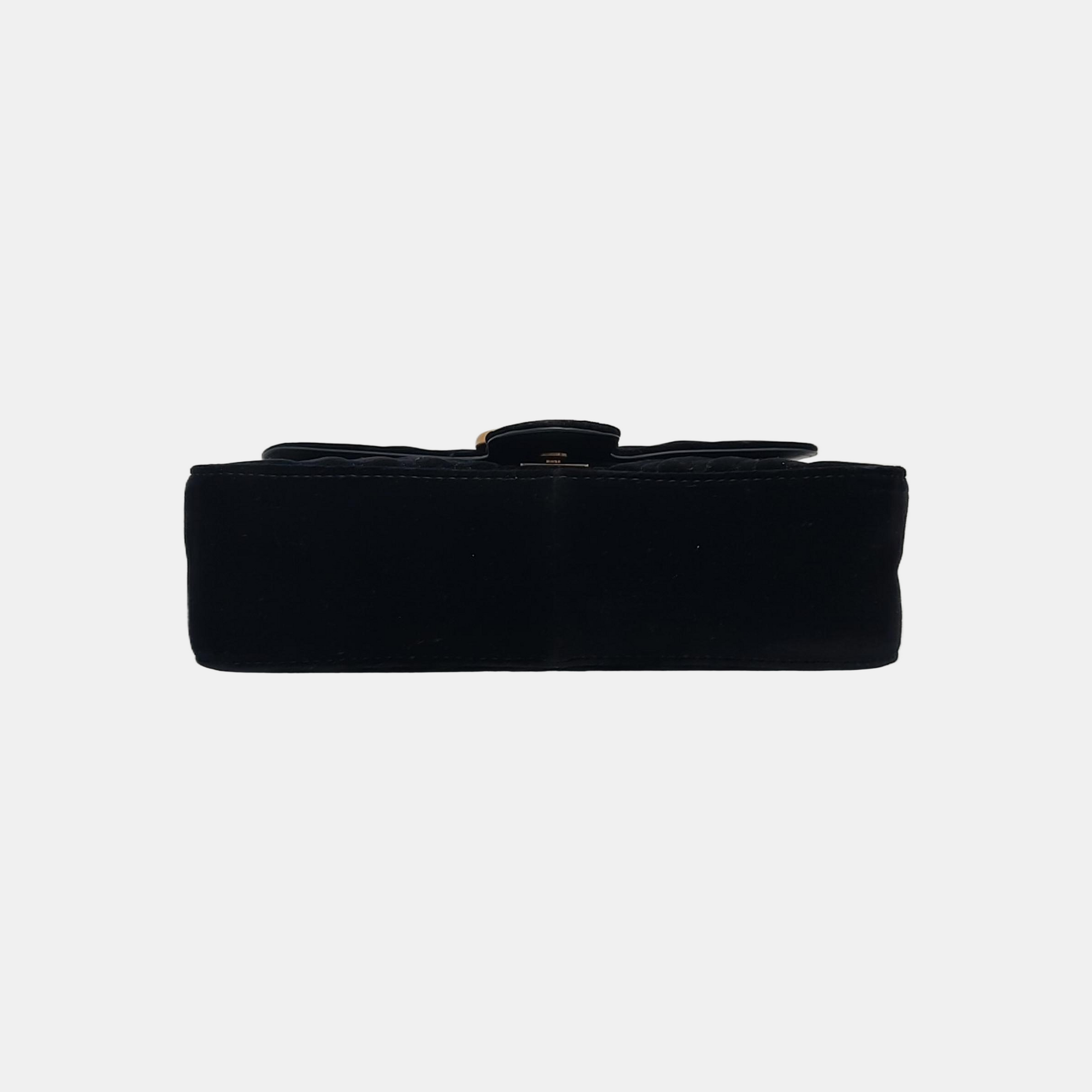 GG Marmont Medium Quilted Velvet Black