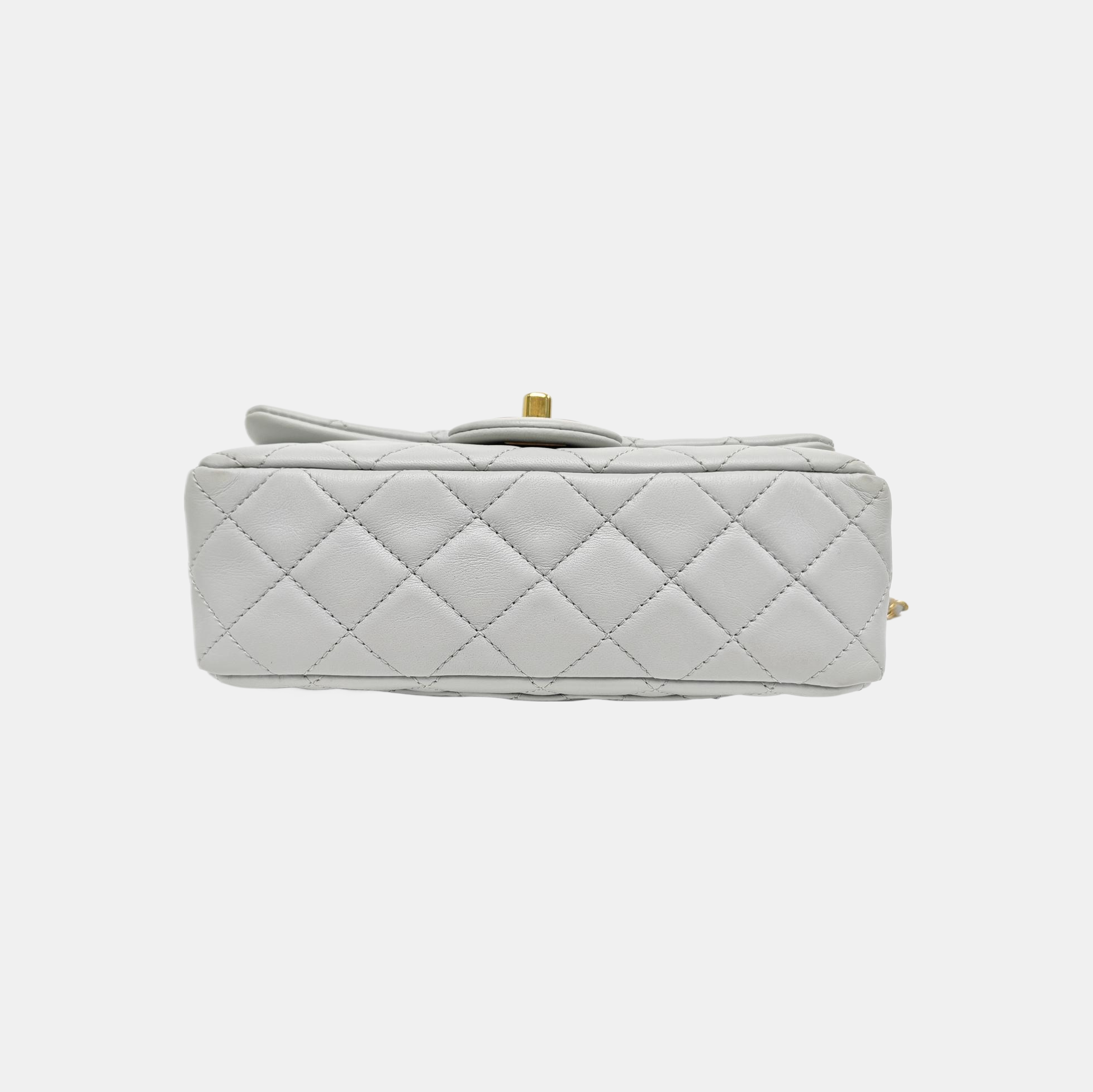 CLASSIC FLAP Mini Quilted Lambskin Gray