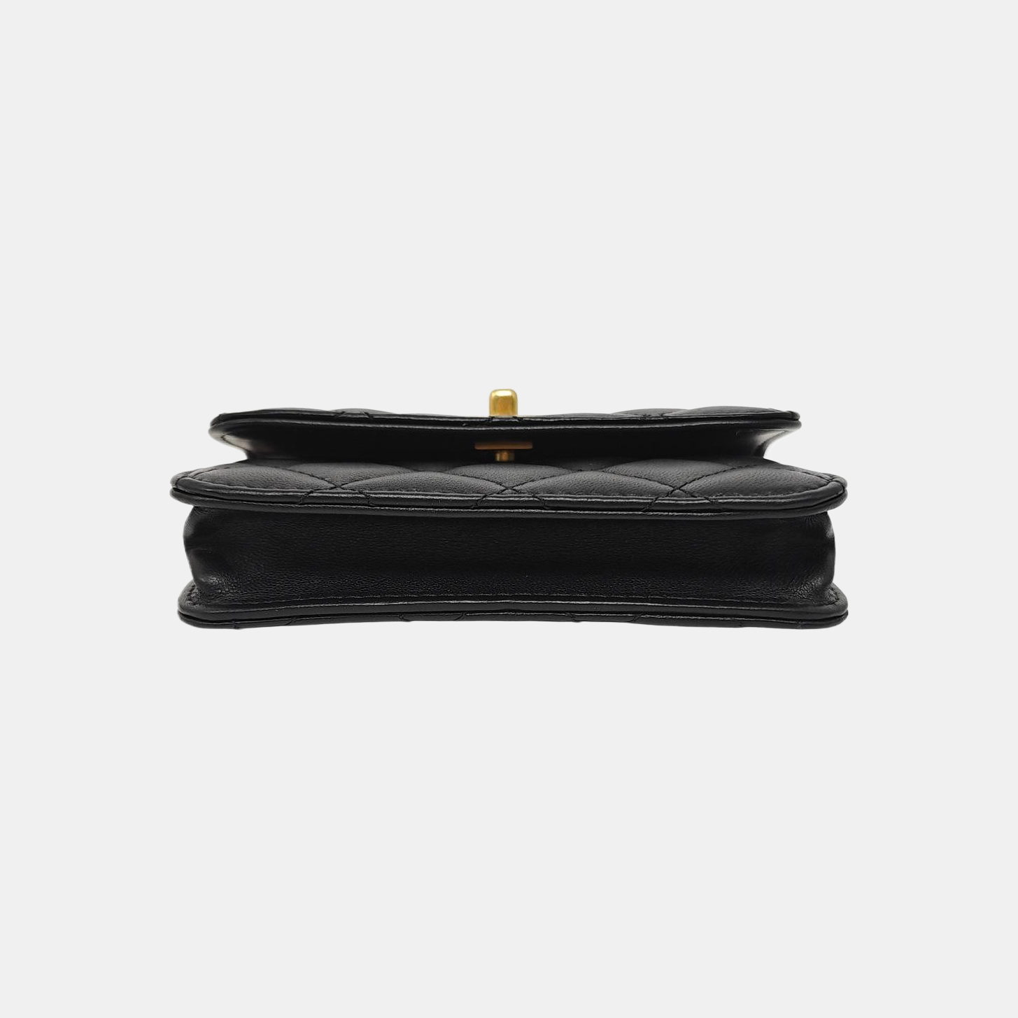 Quilted Lambskin Shoulder Bag Black