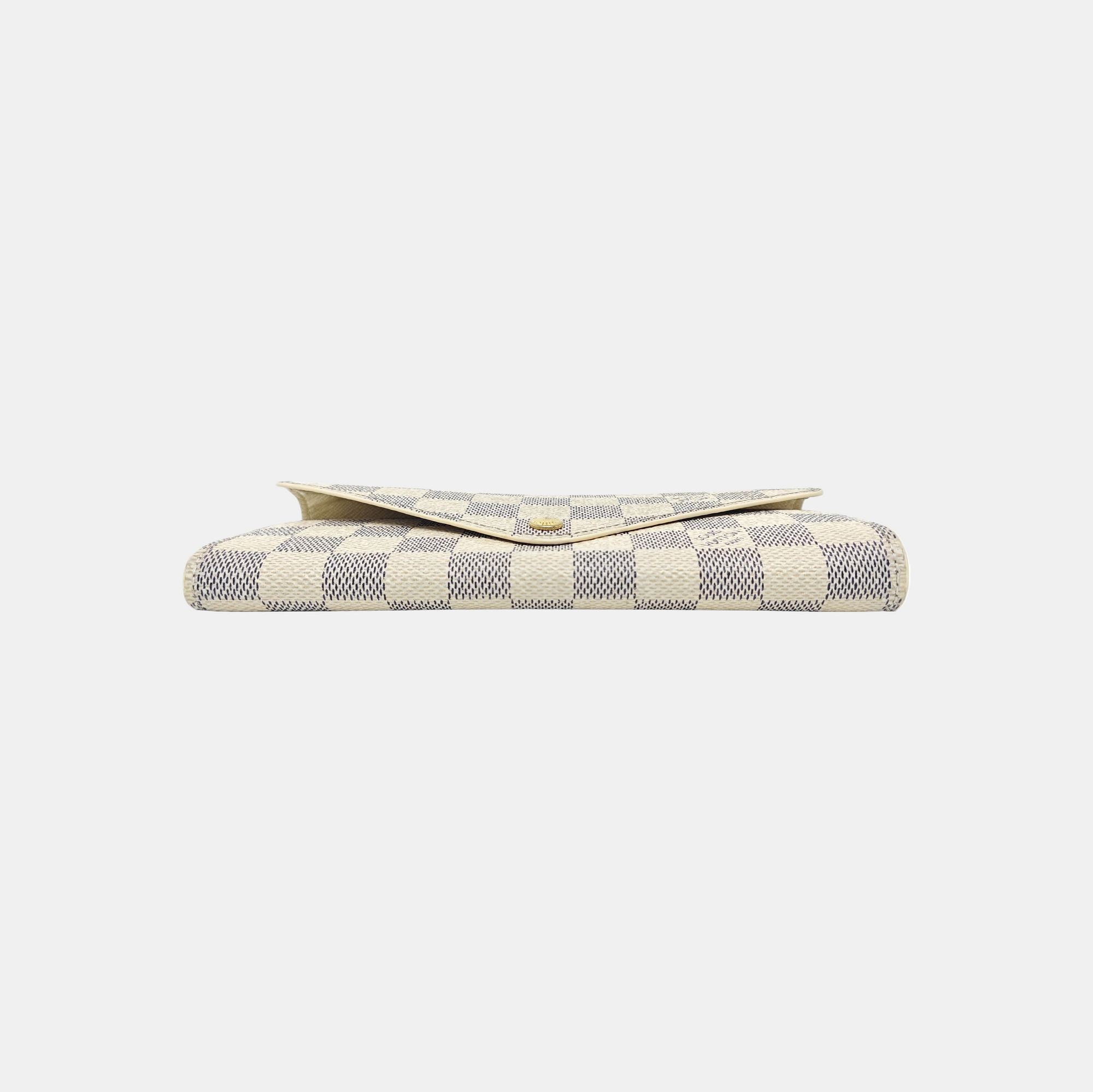 SARAH Damier Azur Coated Canvas White Wallet