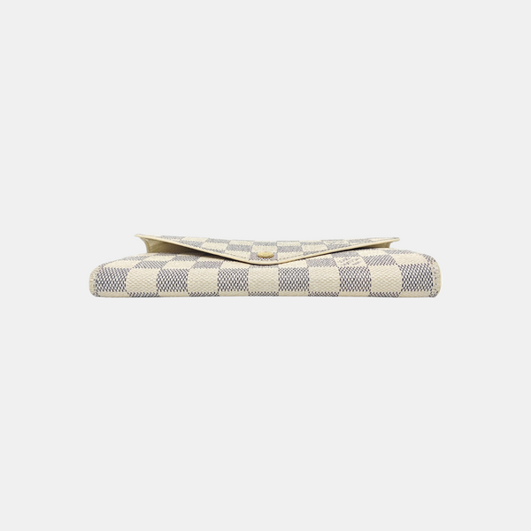 SARAH Damier Azur Coated Canvas White Wallet