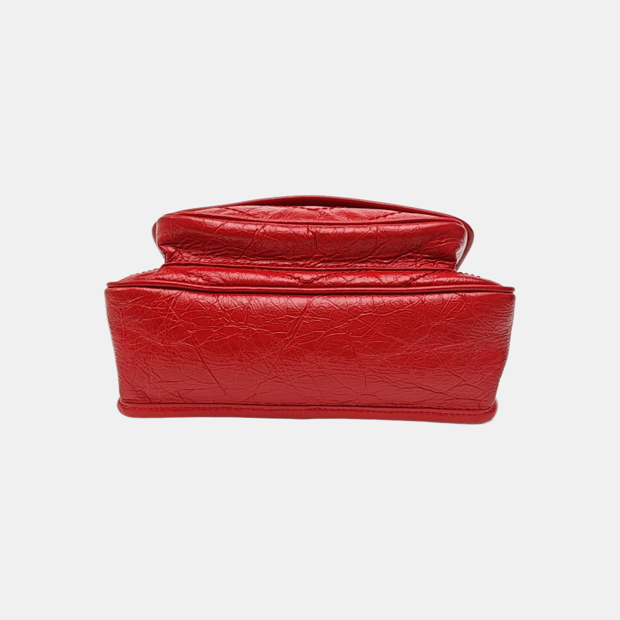 NIKI Small Chevron Calfskin Red